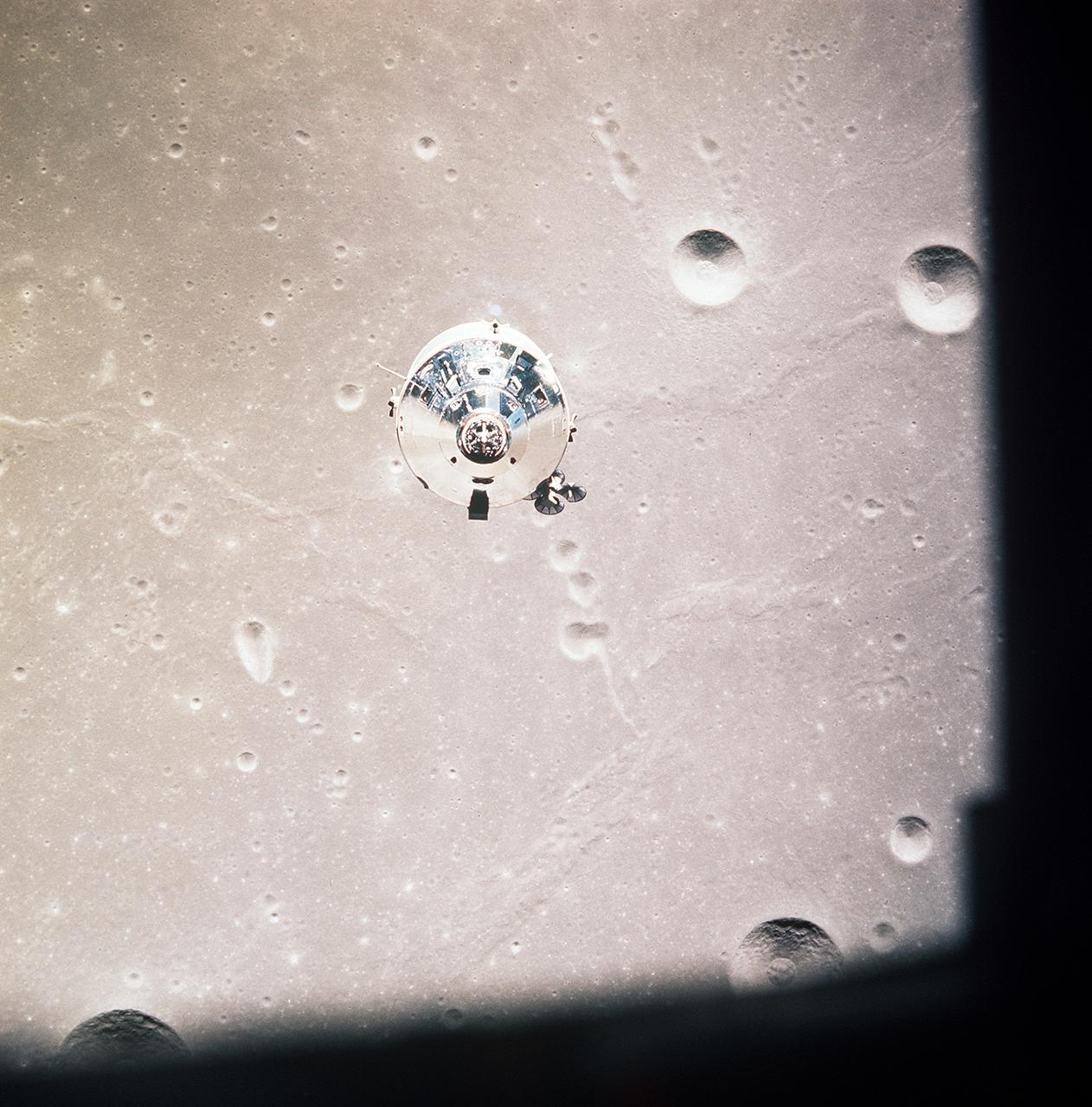 Apollo 11 command and service module in lunar orbit