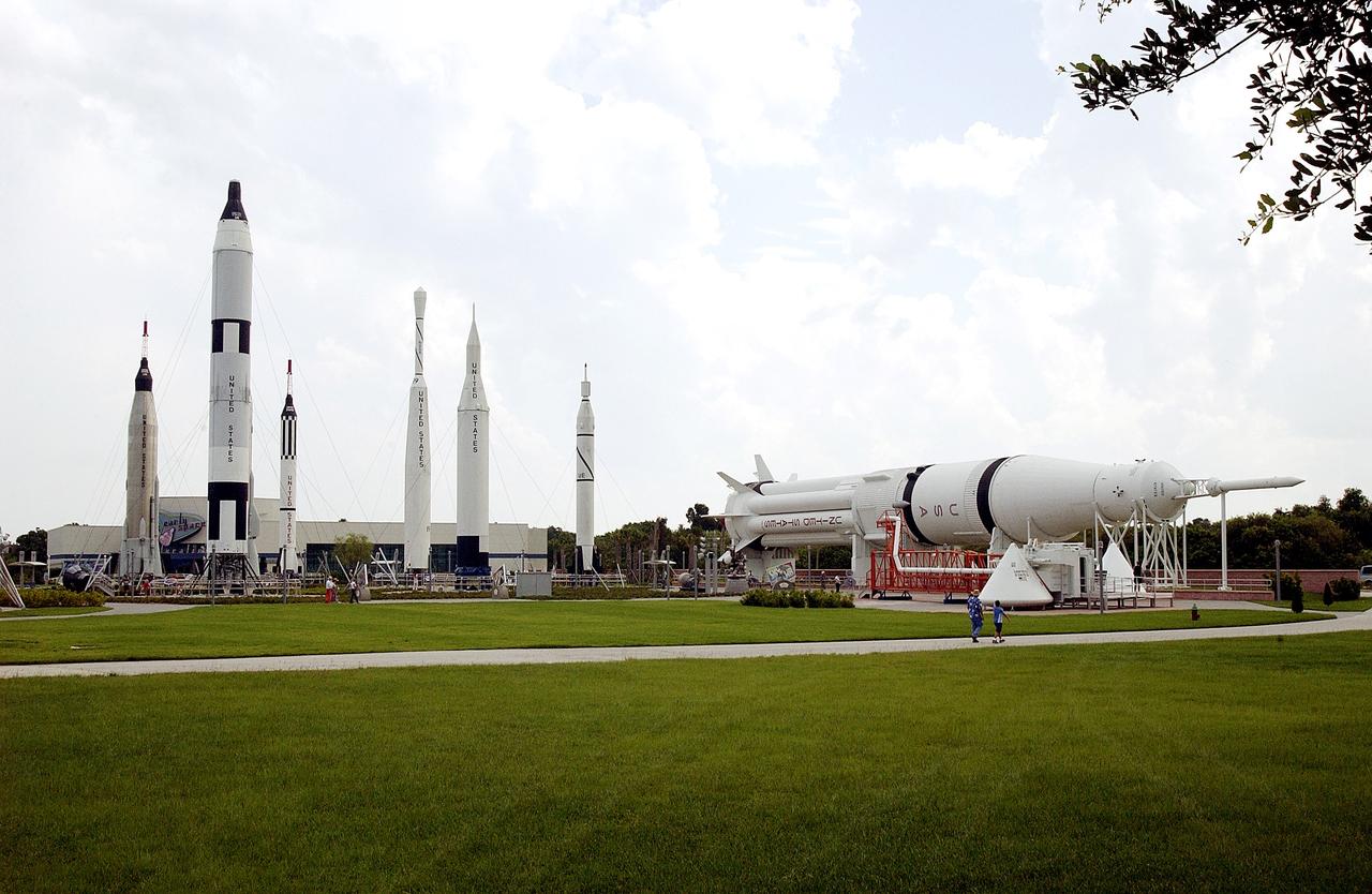 Mercury-Atlas launch vehicle on display in the Kennedy Space Center Rocket Garden