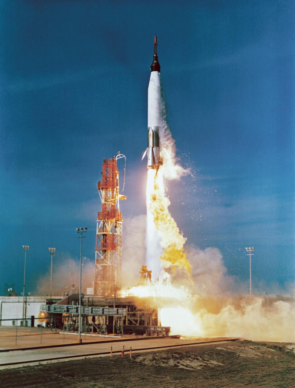 Atlas 67-D lifting off on the Mercury-Atlas 2 mission