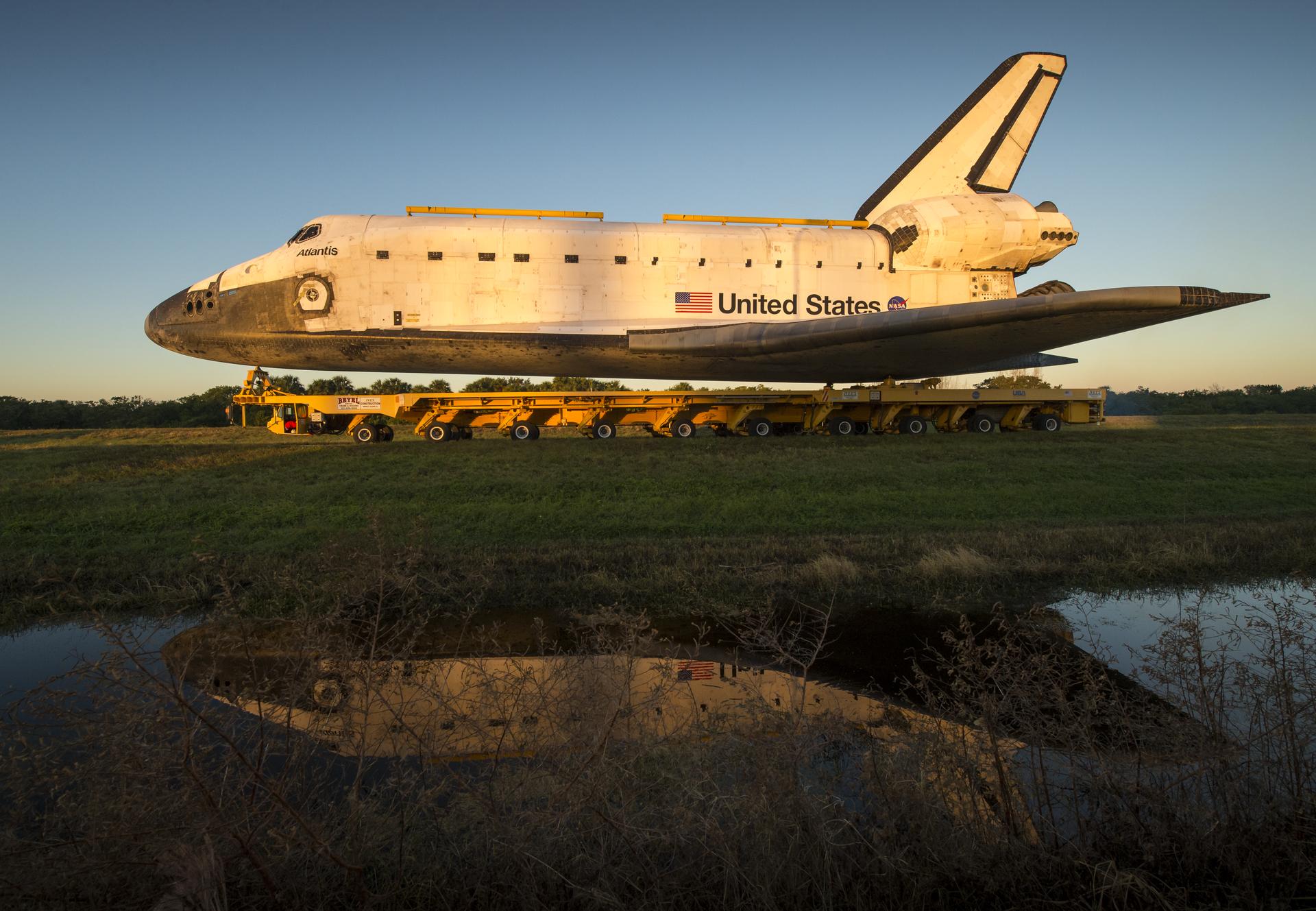 Space Shuttle Atlantis during its museum transfer