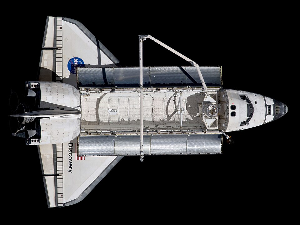Space Shuttle Discovery in orbit after undocking during STS-133